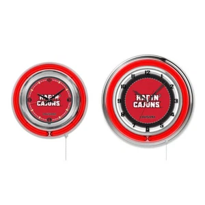 NCAA - Louisiana-Lafayette Anillo Doble Neón, Logo Reloj Logo Equipo Universitario - Imagen 1 de 9