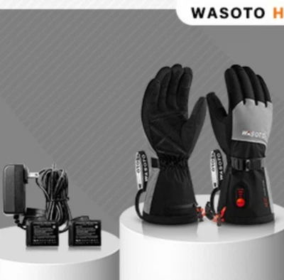 WATERPROOF WASOTO Heated Gloves for Men Women with 7.4V 22.2Wh Rechargeable Battery Size S