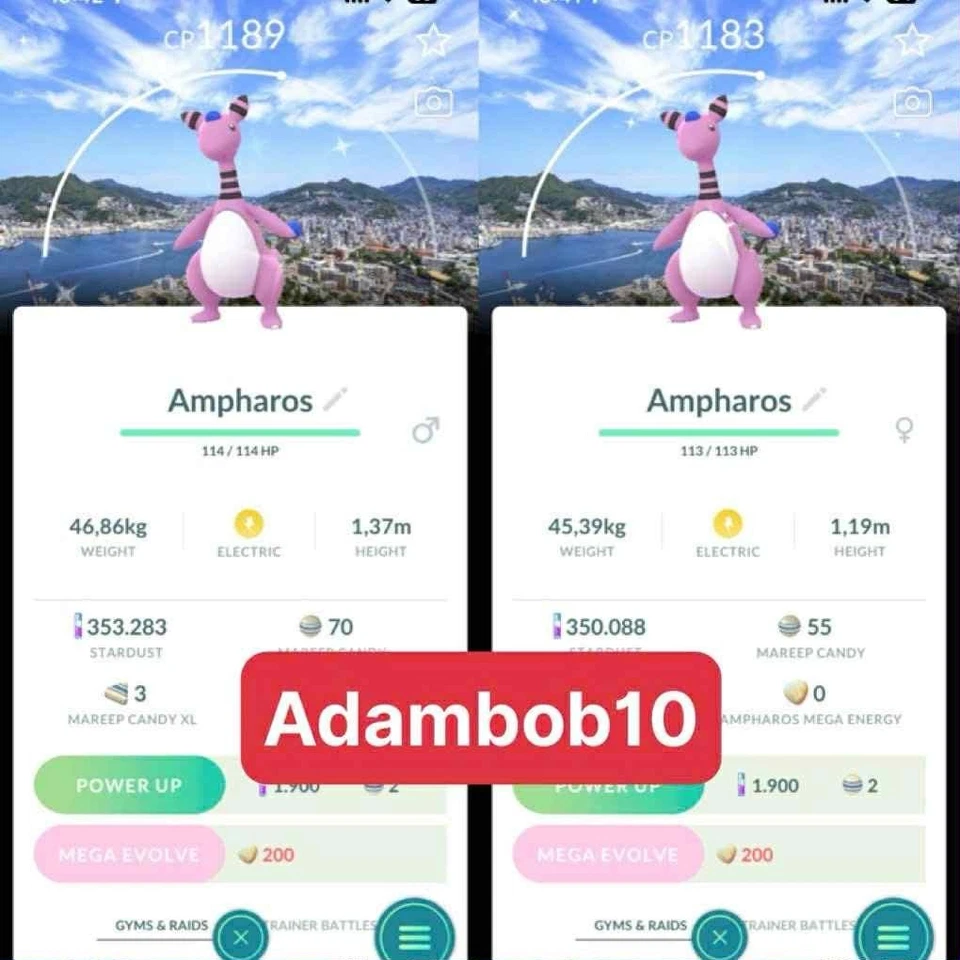 Pokémon  Go Shiny Ampharos Nagasaki Background - Mini PTC or Trade 20K Stardust - Image 1 of 1