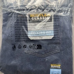 RESERVED- New Rustler Jeans Men"s 36X32 Heavy Duty Relaxed Fit Straight Leg NWT - Picture 1 of 2