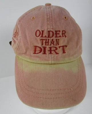 Gorra de béisbol rosa envejecida más antigua que la suciedad Arizona espalda de cuero bordada Foto 1 de 4