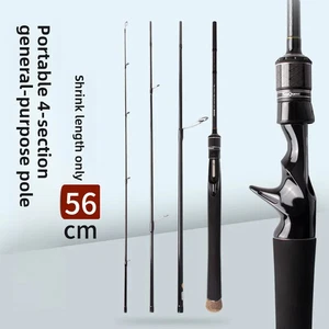  Caña de pescar 7 pies señuelo viaje giratorio/fundición 4 secciones caña de fibra de carbono alto - Imagen 1 de 37
