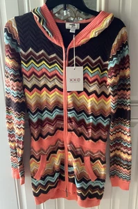 Suéter con Capucha a Rayas Missoni For Target Chevron Cremallera Completa Talla XL NUEVO CON ETIQUETAS - Imagen 1 de 5