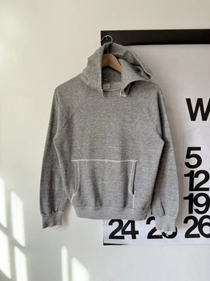 Vintage 70s Healthknit Tri-Blend Hoodie Heather Gray Raglan Sweatshirt S / M - Image 1 of 4