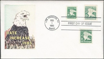 Scott 2111, 2112 & 2113 FDC - 22 cent - 1985 - Domestic Mail "D" Rate - FDOI - Image 1 of 2
