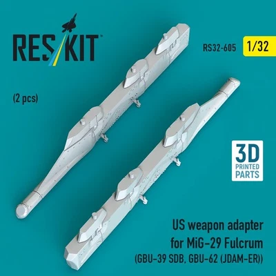 Adaptador de arma 1/32 Reskit RSK32-0605 EE. UU. para MiG-29 Fulcrum (2 piezas) impreso en 3D m Foto 1 de 3