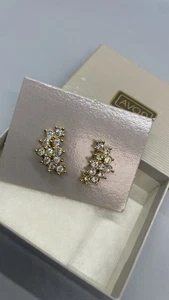 Neu in Box Vintage AVON Strass goldfarben Cluster Pierce Ohrring Cocktail - Bild 1 von 4