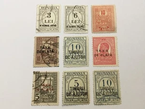 old stamps ROMANIA x 9 - Picture 1 of 2