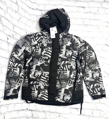 Puma Nemen X Storm Down Graphic FullZip Black White Jacket Men's Large NEW - Image 1 of 4