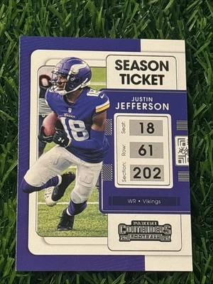 2021 Panini Contenders Season Ticket #63 Justin Jefferson Minnesota Vikings - Image 1 of 2