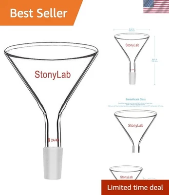 Funil de pó versátil de haste curta de vidro 100 mm - Qualidade de laboratório, 12- - Imagem 1 de 4