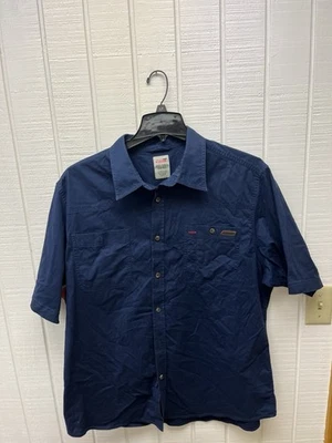 Camisa de trabajo Dickie’s para hombre 2XL azul marino abotonada manga corta XXL ropa de trabajo Foto 1 de 4