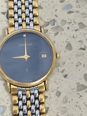 Correa de reloj CERTINA esfera negra 22 1006 25 hecha en Suiza ref 57047 no funciona 30 mm Foto 1 de 4