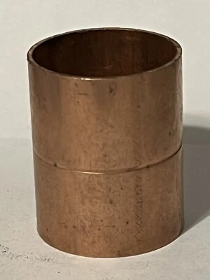 Elkhart 1 1/2” Inch   Wrot Copper Coupling With Stop  Fitting Sweat C X C - Image 1 of 4