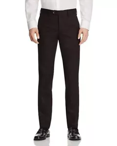 NUEVOS $295 PANTALONES DE VESTIR ALDO VALENTINI MARRÓN CEPILLADO ALGODÓN SARGA AJUSTE DELGADO TALLA 40 - Imagen 1 de 2