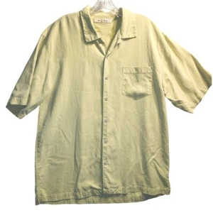 Camisa de campamento de seda Tommy Bahama bordada detalles florales para hombre talla L - Imagen 1 de 8
