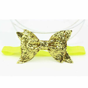 Baby Toddler Girl Fashion Sequin Glitter Stretchy Bow Headband Hair Head Band 