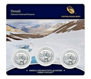 2012 US MINT AMERICA THE BEAUTIFUL 3 COIN SET DENALI NATIONAL PARK - Picture 1 of 3