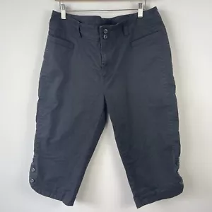 Kathmandu Size 16 Womens Cargo Shorts Black Pockets Cropped Stretch Hiking - Picture 1 of 12