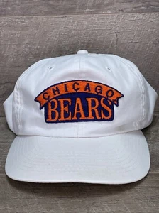 Vintage 90s NFL Chicago Bears Logo White Snapback Cap Hat - Read Description - Picture 1 of 19