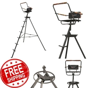 Portable Tripod Swivel Seat Stand 360 For Game Hunter Deer Turkey Ladder 12 ft.  - Picture 1 of 24