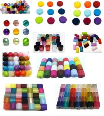 EU POLARIS  HARZ  PERLEN  SETS  RUND  WÜRFEL MATT GLÄNZEND  SCHMUCK BASTELN /843 - Bild 1 von 3