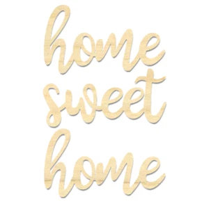 Home Sweet Home Wording-Wooden Home Sweet Home Sign-Laser Cut Wording - Picture 1 of 7