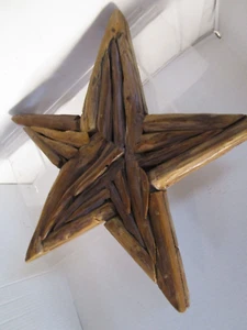 Vintage Driftwood Wall Art Beach Folk Art Star nautical Coastal 3D 18” Big - Bild 1 von 15