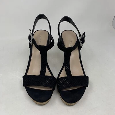 Sandalias de plataforma Charles by Charles David con cuña de corcho negras, talla 7,5 M Foto 1 de 4