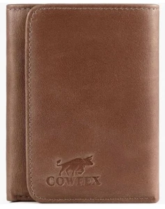 COWFEX RFID blockierende Echtleder Geldbörse dreifach faltbar - Bild 1 von 4