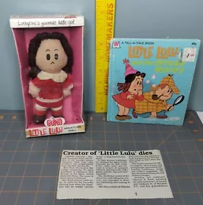 Vintage 1972 Gund Little Lulu mini cloth doll in original sealed box Style 43100 - Picture 1 of 11
