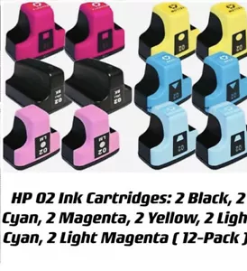 12 Pack HP 02 Ink Cartridges for Photosmart C5180 C6180 C6280 C7280 8230 Printer - Picture 1 of 3