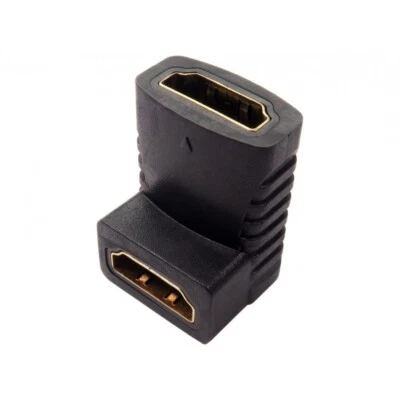 90° HDMI Adapter Right Angled Swivel  Elbow Female to Female Video Cable Joiner - Image 1 of 3