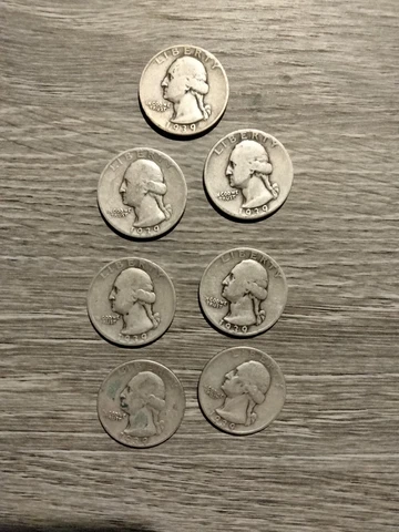 1939-s Washington Quarter Average Grade of Coin You Will Receive is Photographed Cover