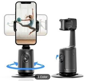 Auto Face Tracking Tripod 360° Rotation Phone Camera Mount In Black White & Pink - Picture 1 of 14