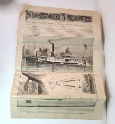 Scientific American Journal 1886 Sept 11 Paddle Steamer Florence Bell Telephone Foto 1 de 4