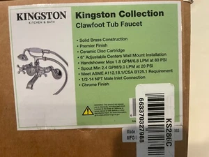 Kingston Brass KS286C 6" Adjustable Centers Wall Mount Clawfoot Tub Filler wi - Picture 1 of 6