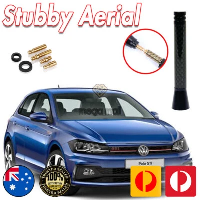 Antenna/Aerial Stubby Bee Sting for Volkswagen Polo Black Carbon Fiber - Image 1 of 4
