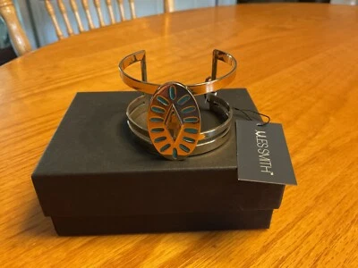 Brazalete Jules Smith aspecto plateado y turquesa - NUEVO Foto 1 de 3