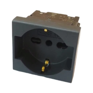 AVE NOIR 45 SCHUKO STECKDOSE 10/16A 45390/15TS DOPPEL DEUTSCHE STECKDOSE - Bild 1 von 3