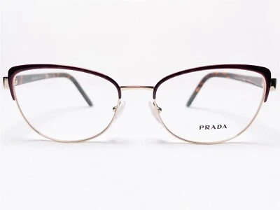 NUEVO Monturas de gafas para mujer Prada VPR63X 09B-1O1 Burdeos/oro pálido 53/17~140 Foto 1 de 4