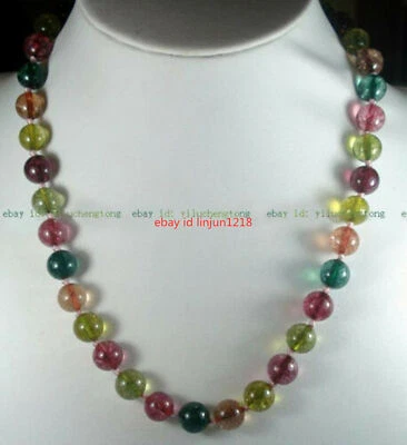 AAA enorme 12mm multicolorido turmalina pedra preciosa colar de contas redondas 18"" - Imagem 1 de 4
