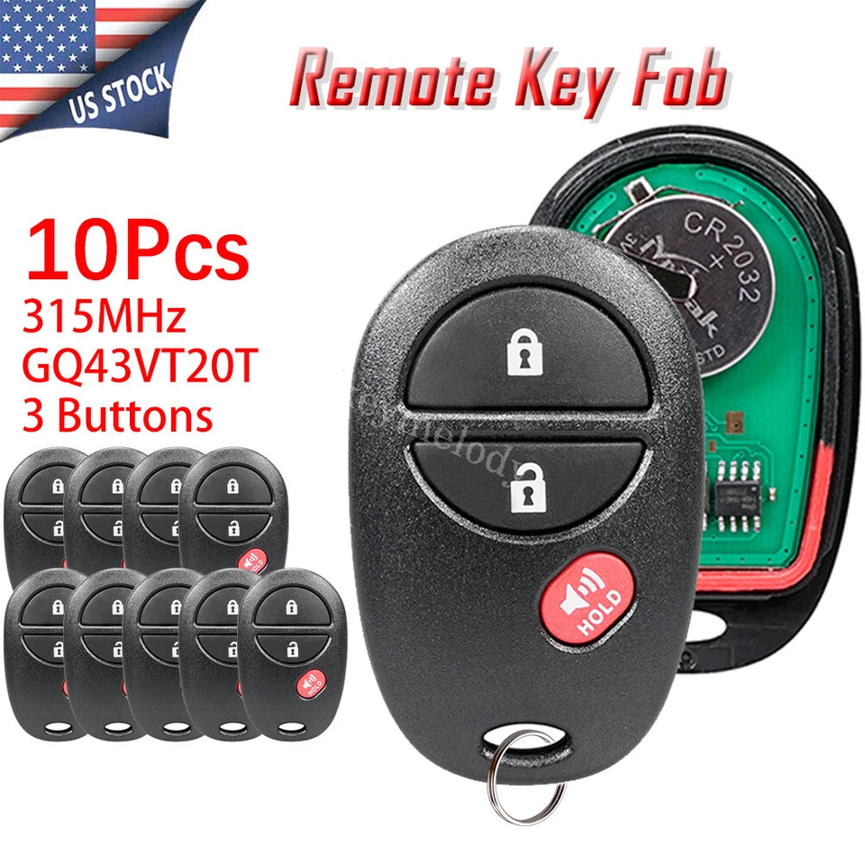 10X Para Toyota Tacoma 2005 2006 2007 2008 2009 2010 Mando a distancia Entrada sin llave Llavero Foto 1 de 4