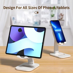 Support Pliable pour Téléphone Portable et Tablette, Support de Bureau Berceau Dock pour Utilisation au Chevet - Photo 1 sur 9