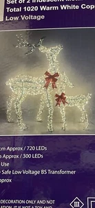 2er Set irisierende Metallrahmen Rentier LEDs - Bild 1 von 1