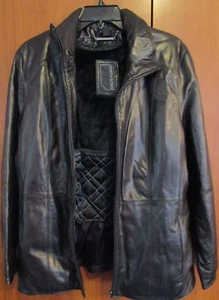 Knoles & Carter Leather Jacket Sz Large w Double Lining Bust 40 Length 27 in - Picture 1 of 5