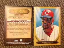 Barry Larkin #HOF-22 Reds 5x7 Gold #ed/10 MADE 2018 Topps Gallery Hall of Fame