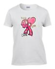 Ladies Peace Love Cure Breast Cancer Awareness Women's T-Shirt Tee