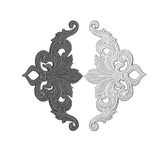 Embroidered Swirls/Flourishes/Gothic/Art Nouveau/Deco/Floral Motif Applique SW4 - Picture 1 of 4