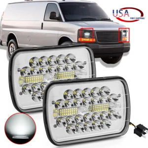 Pair 180W 7x6" Led Headlights Hi/Lo Halo for GMC TopKick C6500 C5500 C4500 Truck - Picture 1 of 10
